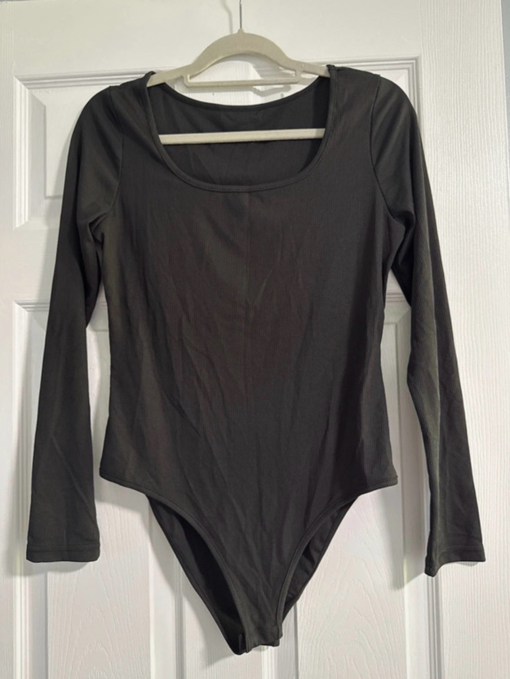 Target Women's Long Sleeve Scoop Neck Bodysuit - Dark Gray